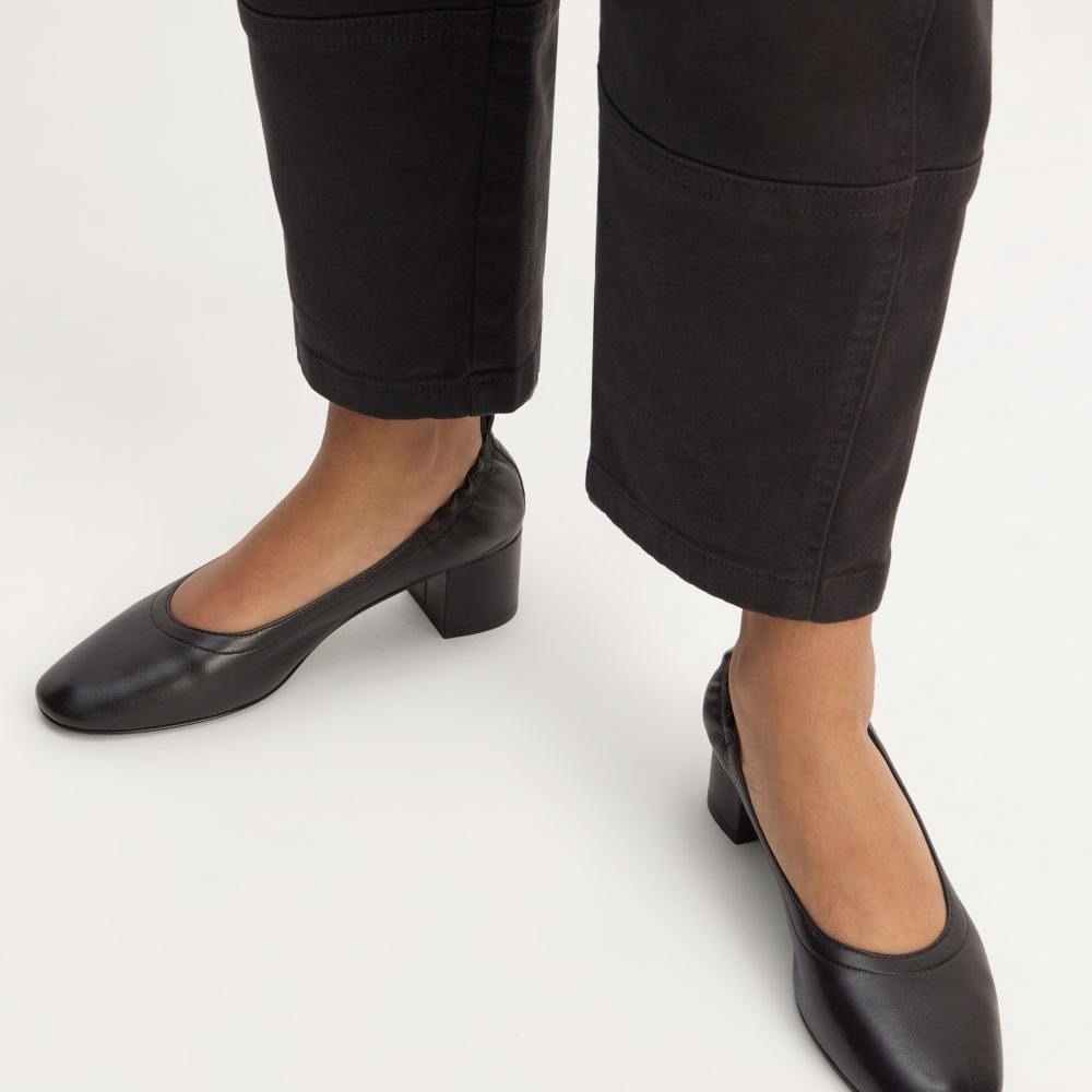 Everlane Italian Leather Day Heel — Black | Size 7 | NWT